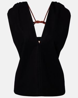 Plan C Cotton Crepe Top - Black