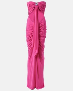 Christopher Esber Vestido De Fiesta De Jersey Con Abertura Adornado - Rosa