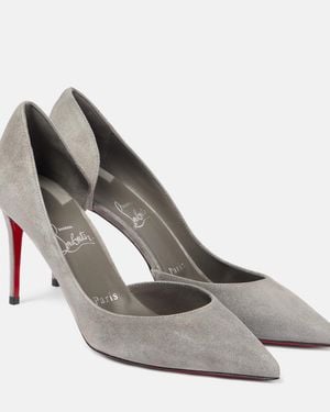 Christian Louboutin Irizia 85 Suede Court Shoes - Grey