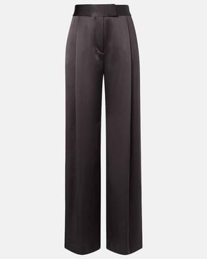 The Sei Pantalon Ample En Satin De Soie - Bleu