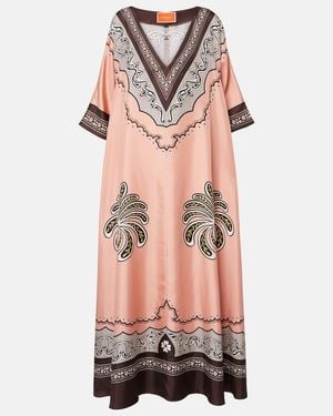 La DoubleJ Maxikleid Muumuu Aus Seiden-Twill - Pink