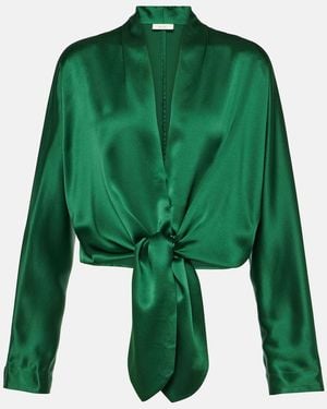 The Sei Bluse Aus Seidensatin - Grün
