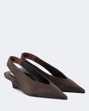 TOTEME Suede Wedges - Brown