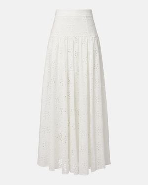 Alexandra Miro Serena Broderie Anglaise Cotton Maxi Skirt - White
