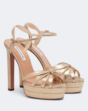Aquazzura Plateausandalen Soulmate Aus Metallic-Leder - Mettallic