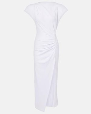 Isabel Marant Nadela Gathered Cotton Jersey Maxi Dress - White