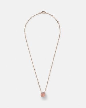 Pomellato Nudo 18kt Gold Necklace With Rose Quartz - White