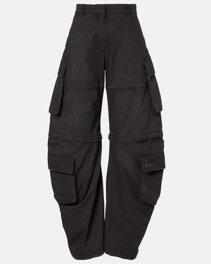 Acne Studios Pantalones Cargo De Algodon - Negro