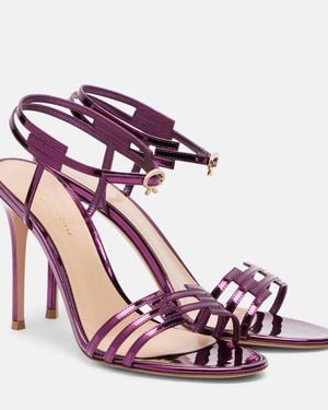 Gianvito Rossi Metallic Leather Sandals - Pink