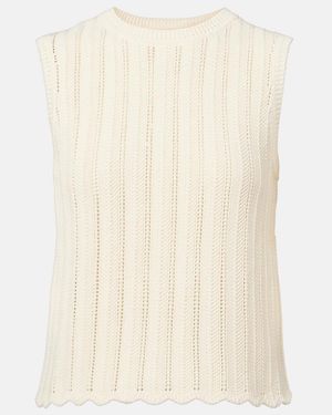 Altuzarra Zabou Scalloped Pointelle Cotton Top - Natural