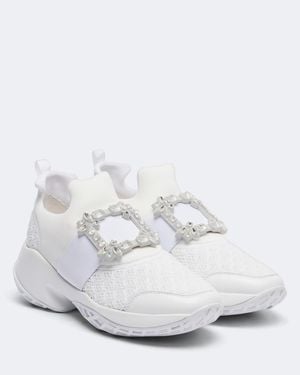 Roger Vivier Viv' Run Embellished Sneakers - White