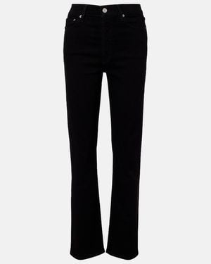 Agolde 90's Pinch Waist High-Rise Straight Jeans - Black