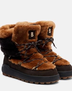 Bogner Chamonix Shearling And Suede Snow Boots - Brown