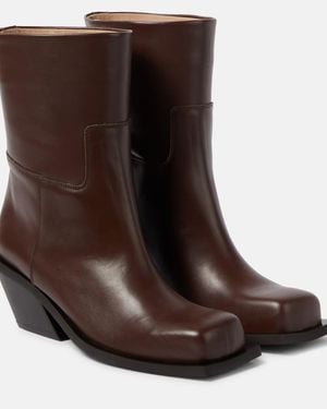 Gia Borghini Blondine Leather Ankle Boots - Brown