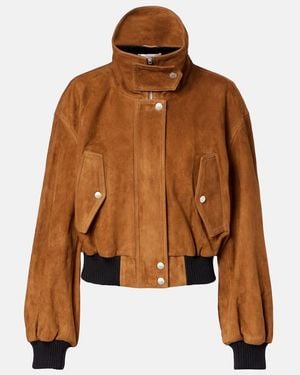 Nour Hammour Briar Suede Bomber Jacket - Brown