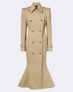 Mugler Trenchcoat Peplum Aus Einem Baumwollgemisch - Natur
