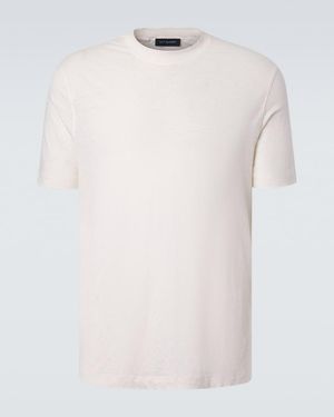 Thom Sweeney Linen-Blend T-Shirt - White