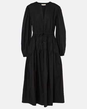 Ulla Johnson Aurelie Pleated Cotton Midi Dress - Black
