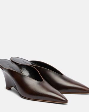 Le Monde Beryl Victoria 70 Leather Wedges - Brown