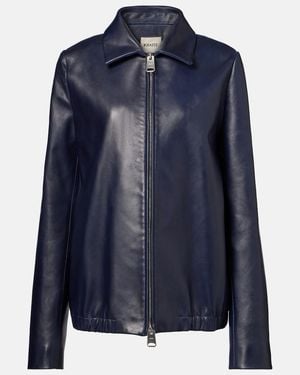 KHAITE Jackson Leather Jacket - Blue