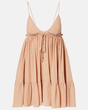 Chloé Silk Crepe Minidress - Pink