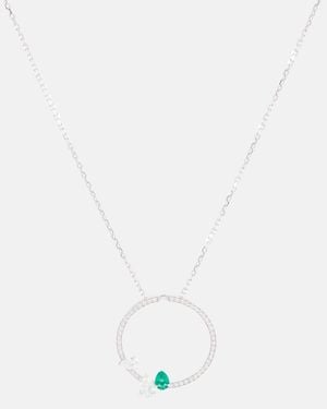 Repossi Serti Sur Vide 18Kt Necklace With Diamonds And Emerald - White
