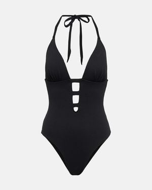 Alexandra Miro Cindy Cutout Halterneck Swimsuit - Black