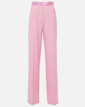 Nensi Dojaka High-Rise Satin Straight Trousers - Pink