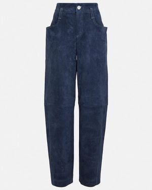 Stouls Cassidy Wide-Leg Leather Trousers - Blue