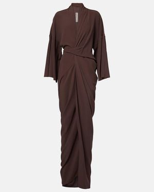 Rick Owens Satin Wrap Gown - Brown