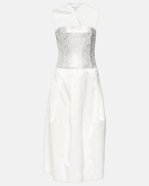 JACQUES WEI Vestido Midi Con Lentejuelas - Blanco