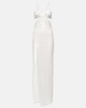 Nensi Dojaka Bridal Sequined Tulle Gown - White