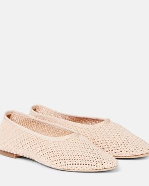 STAUD Alba Crochet Ballet Flats - Pink