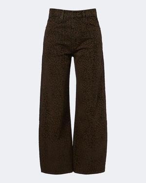 FRAME Bow Leopard-Print Barrel-Leg Jeans - Brown