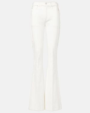 McQueen Jeans Bootcut De Tiro Alto - Blanco