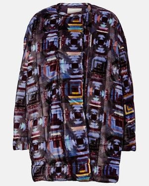 Isabel Marant Doriane Printed Puffer Coat - Blue