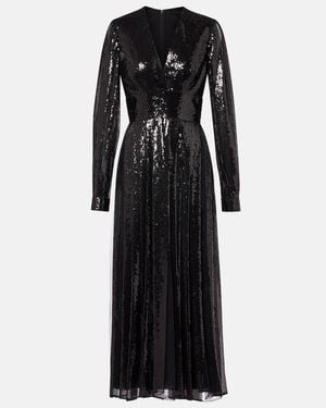Elie Saab Sequined Tulle Maxi Dress - Black