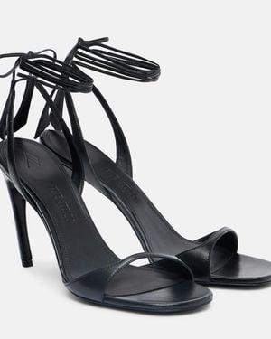 The Attico Ora 95 Leather Sandals - Black