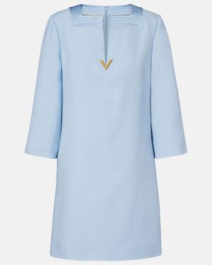 Valentino Crepe Couture Minidress - Blue