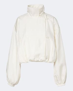 Rohe Blouson Aus Seide - Weiß