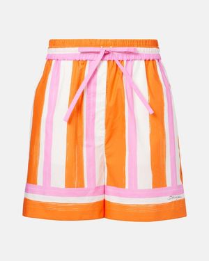 Dolce & Gabbana Striped Cotton Shorts - Orange