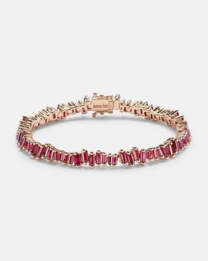 Suzanne Kalan Armband Bold Aus 18Kt Rosegold Mit Rubinen - Weiß