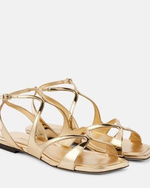 Jimmy Choo Ayla Metallic Leather Sandals
