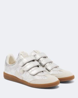 Isabel Marant Sneakers Beth Aus Metallic-Leder - Weiß