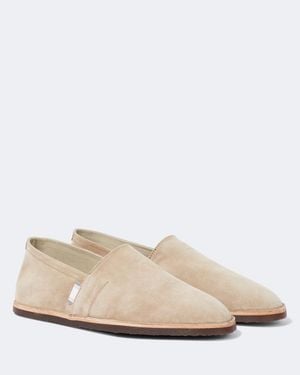 Brunello Cucinelli Slip-On-Schuhe Aus Veloursleder - Weiß