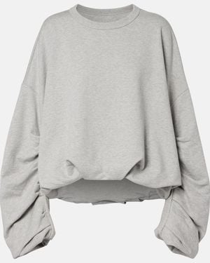 Dries Van Noten Draped Cotton Jersey Sweatshirt - Grey