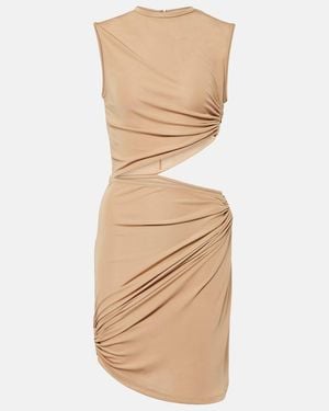 Christopher Esber Bezel Embellished Cutout Minidress - Natural