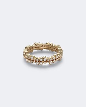 Suzanne Kalan Bagues Ivy En Or 18 Ct Et Diamants - Blanc