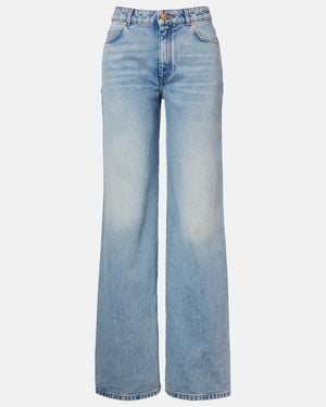 Balmain Mid-Rise Wide-Leg Jeans - Blue