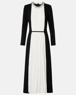 Jonathan Simkhai Esther Embellished Crepe And Plisse Midi Dress - Black